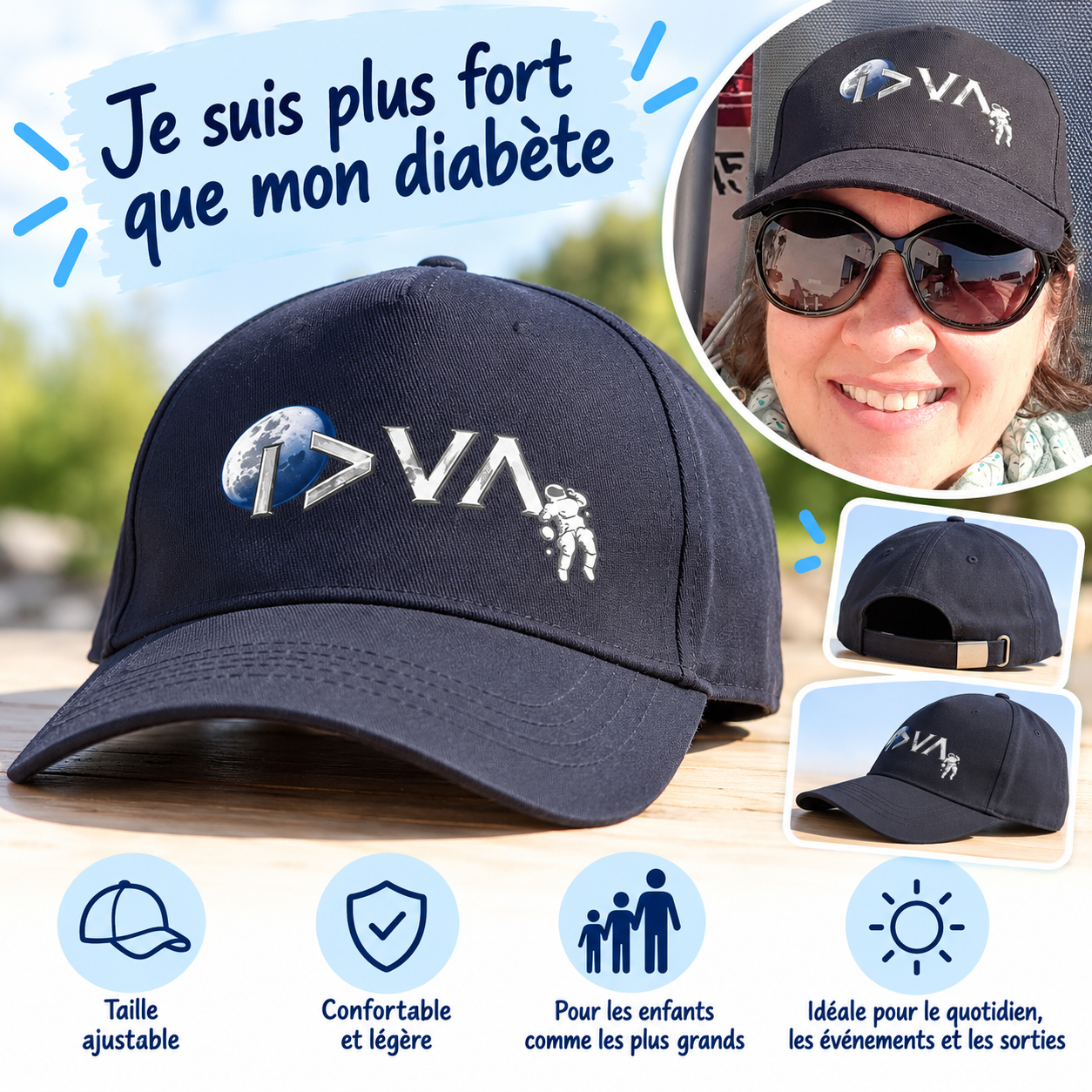 La Casquette "Je suis plus fort que mon diabète"